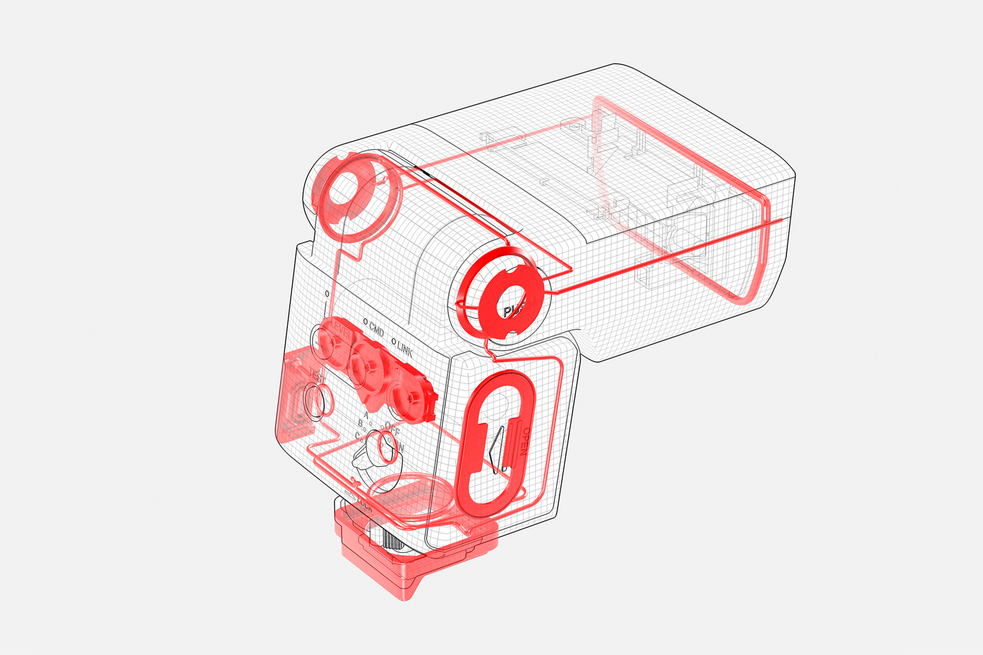 Illustration of the internal structure of dust and moisture resistant of the flash